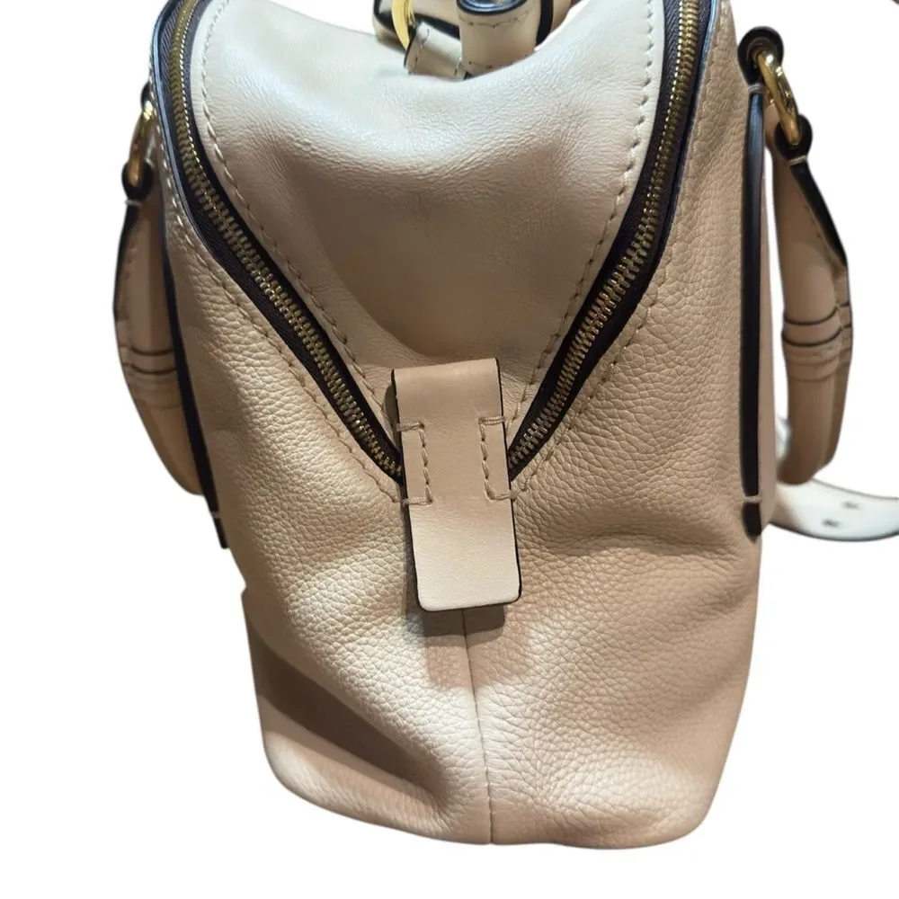 CHLOE.Sweet Beige Daria 3way Braided Top Handle Handbag Bowler Shoulder Bag Ex++